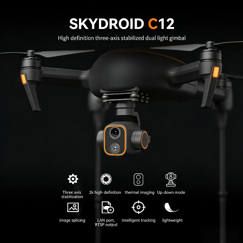 Drone Thermal Imaging - Skydroid C12 3-Axis Gimbal Thermal Camera