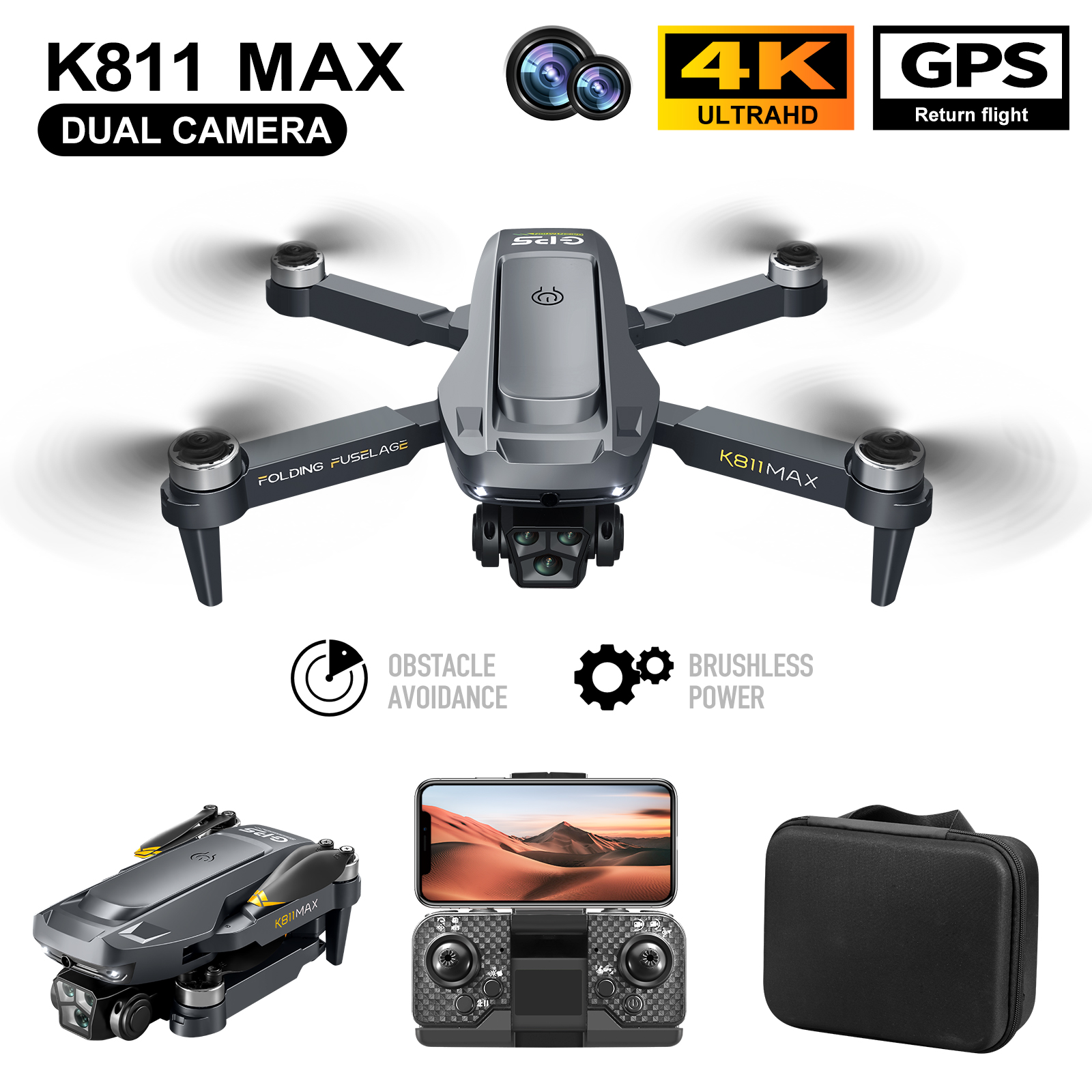 Drone Mapping - K811MAX Quadcopter Drone: Brushless, GPS, Auto