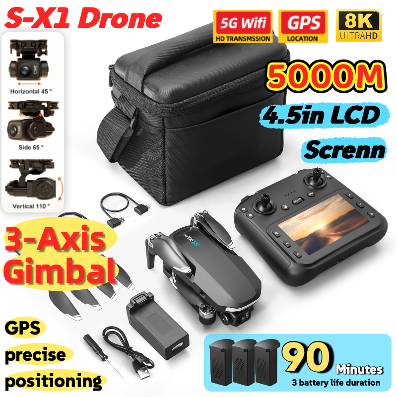 S-X1 MAX GPS Drone with 3-Axis - مراجعة Drone Multispectral وسعره