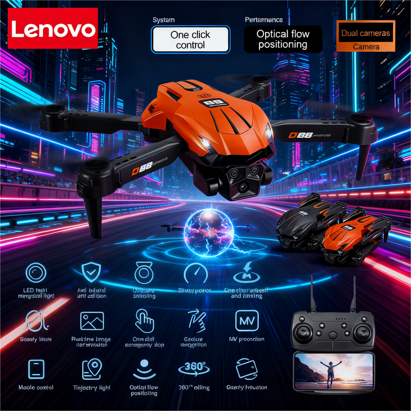 Lenovo D88 Drone 8K Aerial HD  - مراجعة Drone Thermal Imaging وسعره